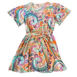 Molly Bracken Novelty Retro Inspired Colorful Floral Print Dress L